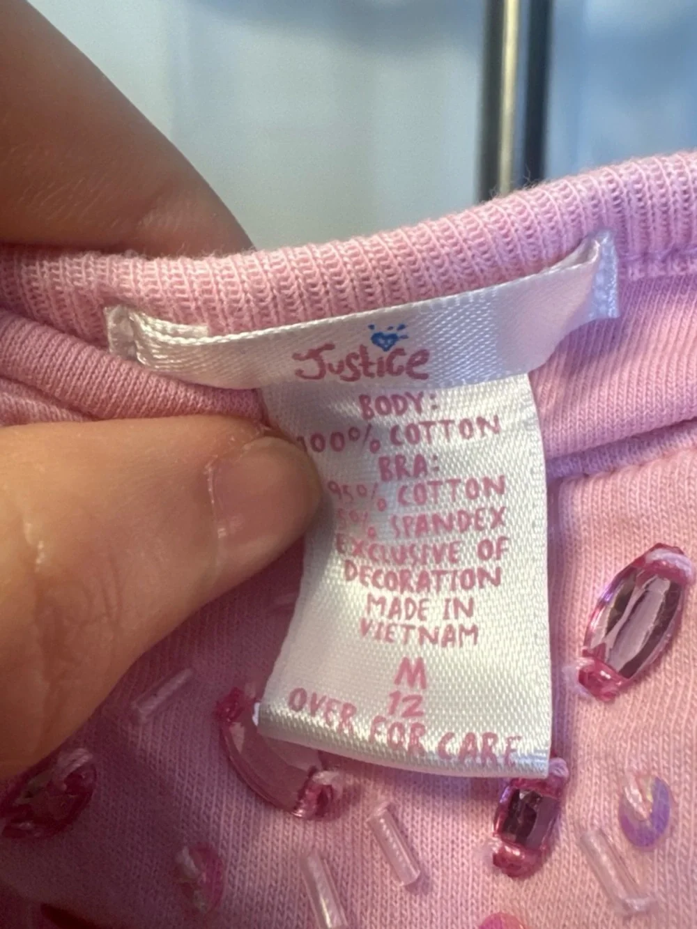 Justice - Girls' Pink Ombre Beaded Tank Top